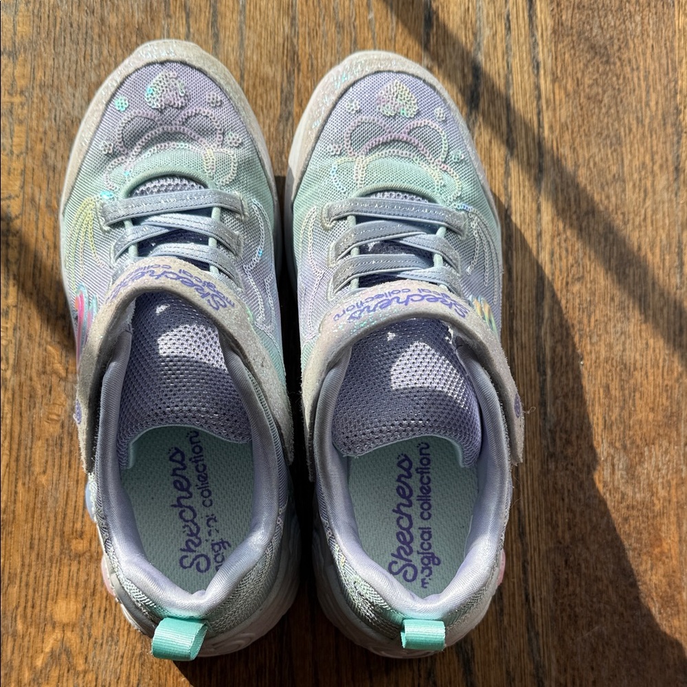 Skechers Kids' Sneakers - Silver and Purple Size 2.5